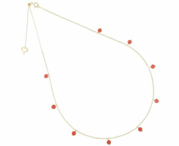 COLLANA MAMAN ET SOPHIE AVRVM PIETRE AVRVM IN ORO GIALLO CON SFERE DI CORALLO