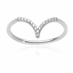 ANELLO BURATO GIOIELLI CHEVRON WHITE IN ORO BIANCO CON DIAMANTI (ct. 0,07)
