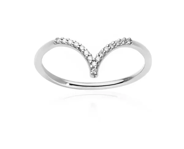 ANELLO BURATO GIOIELLI CHEVRON WHITE IN ORO BIANCO CON DIAMANTI (ct.0,07)