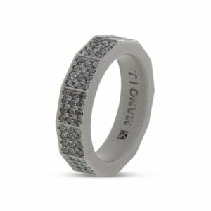 ANELLO DA UOMO MANO JEWELS MINIMAL COLLECTION IN TITANIO E DIAMANTI BLACK (ct. 1,73)