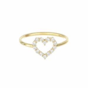 ANELLO MAMAN ET SOPHIE AVRVM BRILLANDO IN ORO GIALLO CON CUORE DI DIAMANTI (ct. 0,14)