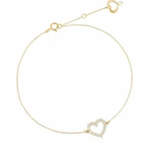 BRACCIALE MAMAN ET SOPHIE AVRVM BRILLANDO IN ORO GIALLO CON CUORE DI DIAMANTI (ct. 0,14)