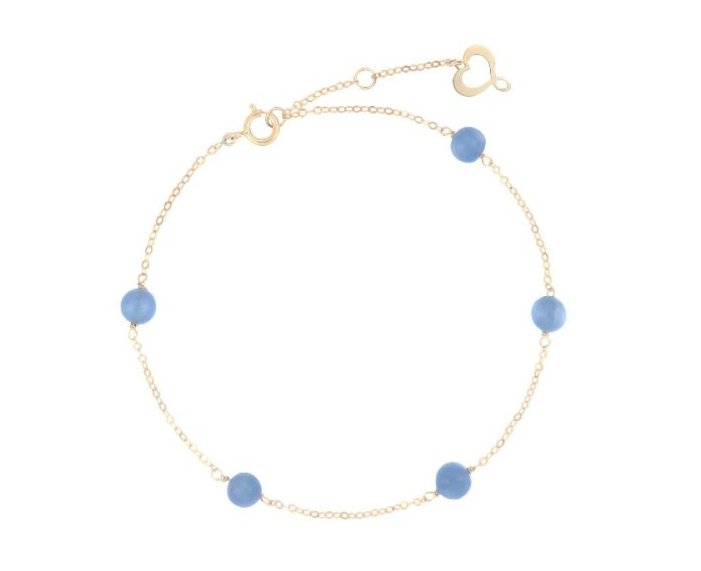 BRACCIALE MAMAN ET SOPHIE AVRVM NUVOLE IN ORO GIALLO CON CIANITE AZZURRA
