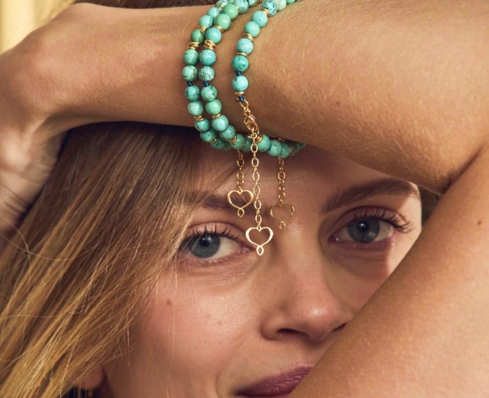 BRACCIALE MAMAN ET SOPHIE FASHION PIETRE IN ARGENTO 925 E AULITE TURCHESE - immagine 2