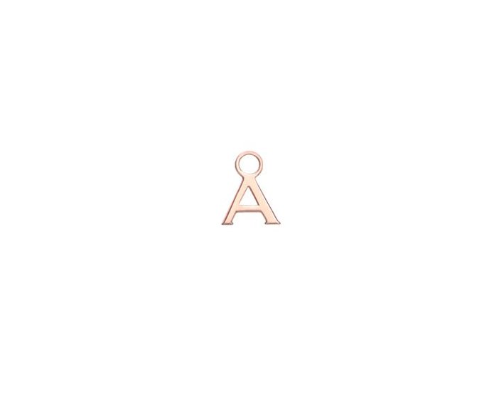 MONO ORECCHINO MAMAN ET SOPHIE AVRVM LETTERING 18KT IN ORO ROSA CON LETTERINA '' A '' (PERSONALIZZABILE) - immagine 3
