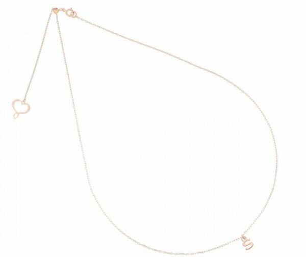COLLANA MAMAN ET SOPHIE AVRVM LETTERING 18KT IN ORO ROSA CON LETTERINA '' S '' (PERSONALIZZABILE)