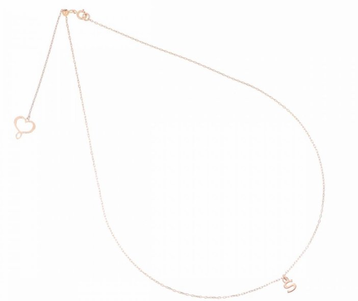 COLLANA MAMAN ET SOPHIE AVRVM LETTERING 18KT IN ORO ROSA CON LETTERINA '' S '' (PERSONALIZZABILE)