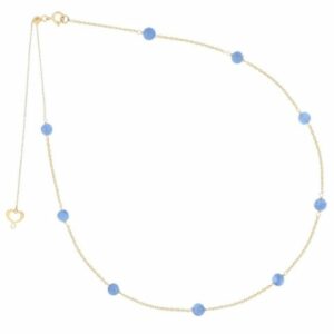 COLLANA MAMAN ET SOPHIE AVRVM NUVOLE IN ORO GIALLO CON CIANITE AZZURRA