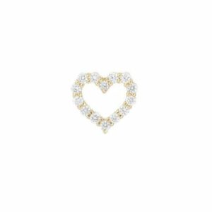 MONO ORECCHINO MAMAN ET SOPHIE AVRVM BRILLANDO IN ORO GIALLO CON CUORE DI DIAMANTI (ct. 0,14)