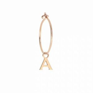MONO ORECCHINO MAMAN ET SOPHIE AVRVM LETTERING 18KT IN ORO ROSA CON LETTERINA '' A '' (PERSONALIZZABILE)