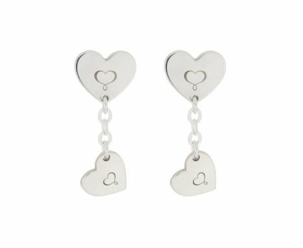 ORECCHINI MAMAN ET SOPHIE FASHION INCONTRO IN ARGENTO 925 CON CUORI PENDENTI