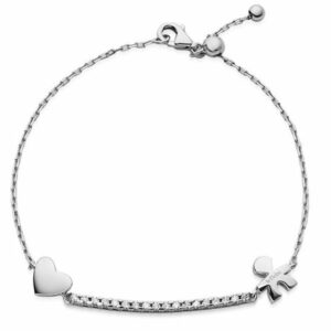 BRACCIALE TENNIS LE BEBE’ I TESORINI BIMBO IN ORO BIANCO CON DIAMANTI (ct. 0,18)