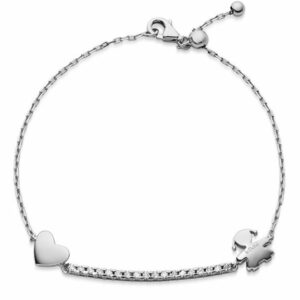 BRACCIALE TENNIS LE BEBE’ I TESORINI BIMBA IN ORO BIANCO CON DIAMANTI (ct. 0,18)