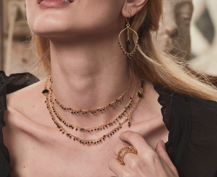 COLLANA MAMAN ET SOPHIE FASHION FRANGE PIENO IN ARGENTO 925 E SPINELLI - immagine 2