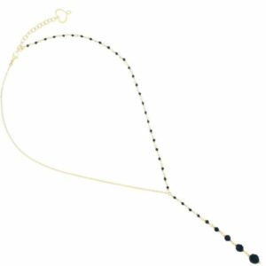 COLLANA MAMAN ET SOPHIE FASHION ONDA NERA PENDENTE IN ARGENTO 925 E SPINELLI