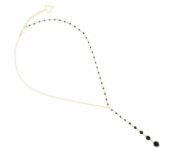 COLLANA MAMAN ET SOPHIE FASHION ONDA NERA PENDENTE IN ARGENTO 925 E SPINELLI