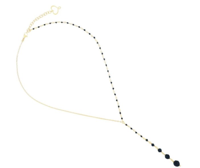 COLLANA MAMAN ET SOPHIE FASHION ONDA NERA PENDENTE IN ARGENTO 925 E SPINELLI