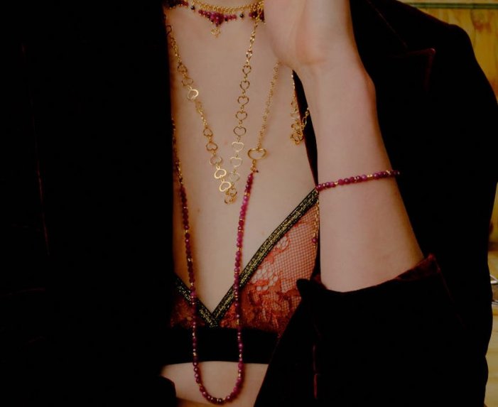 BRACCIALE MAMAN ET SOPHIE FASHION PIETRE IN ARGENTO 925 E RUBINI - immagine 2