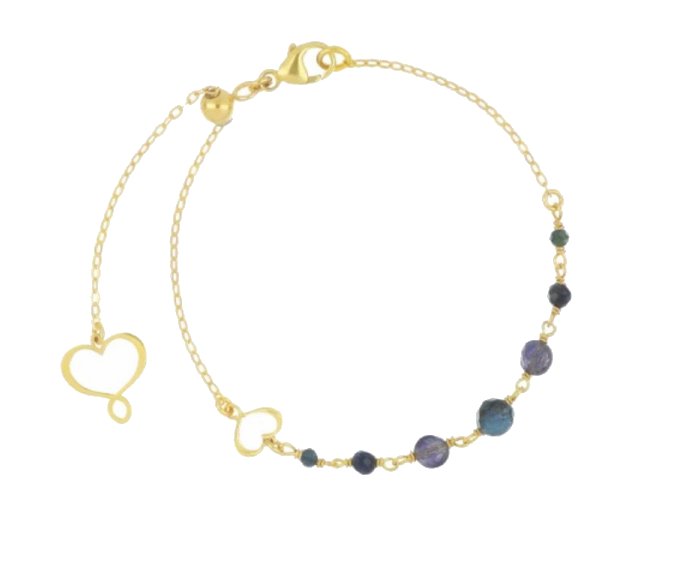 BRACCIALE MAMAN ET SOPHIE FASHION ONDA BLU IN ARGENTO 925, ZAFFIRI BLU E IOLITI