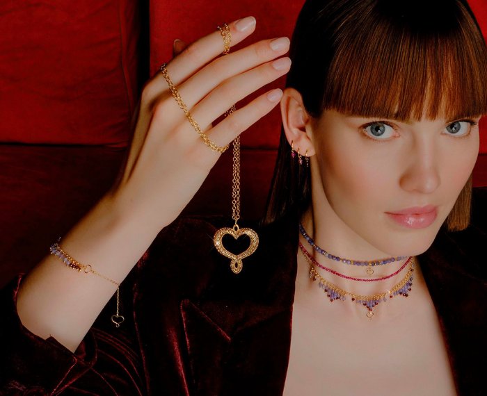 COLLANA MAMAN ET SOPHIE FASHION MAMAN CUORE TRAMATO IN ARGENTO 925 - immagine 2