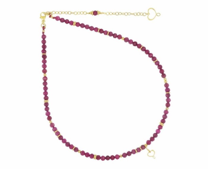 COLLANA MAMAN ET SOPHIE FASHION PIETRE IN ARGENTO 925 E RUBINI
