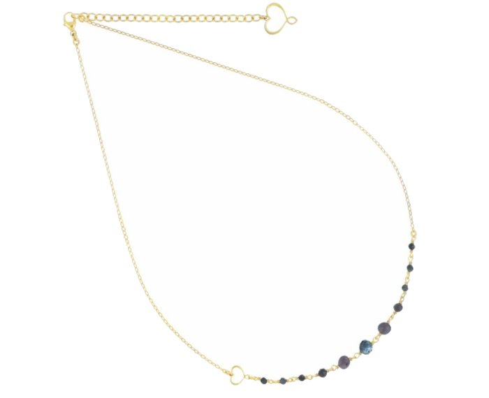COLLANA MAMAN ET SOPHIE FASHION ONDA BLU IN ARGENTO 925, ZAFFIRI BLU E IOLITI