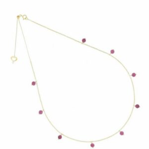 COLLANA MAMAN ET SOPHIE AVRVM PIETRE PENDENTI IN ORO GIALLO CON RUBINO