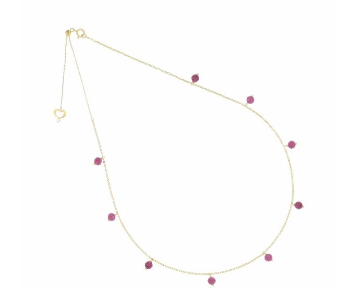 COLLANA MAMAN ET SOPHIE AVRVM PIETRE PENDENTI IN ORO GIALLO CON RUBINO