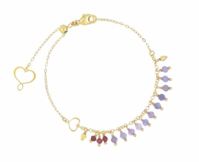 BRACCIALE MAMAN ET SOPHIE FASHION FRANGE IN ARGENTO 925, TANZANITI E GRANATI