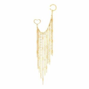 MAMAN ET SOPHIE FASHION WOMAN IN CHAINS ORECCHINO EARCUFF IN ARGENTO 925