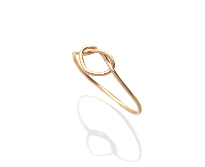 ANELLO RUBINIA FILODAMORE CON CUORE ANNODATO IN ORO GIALLO 9KT - immagine 2