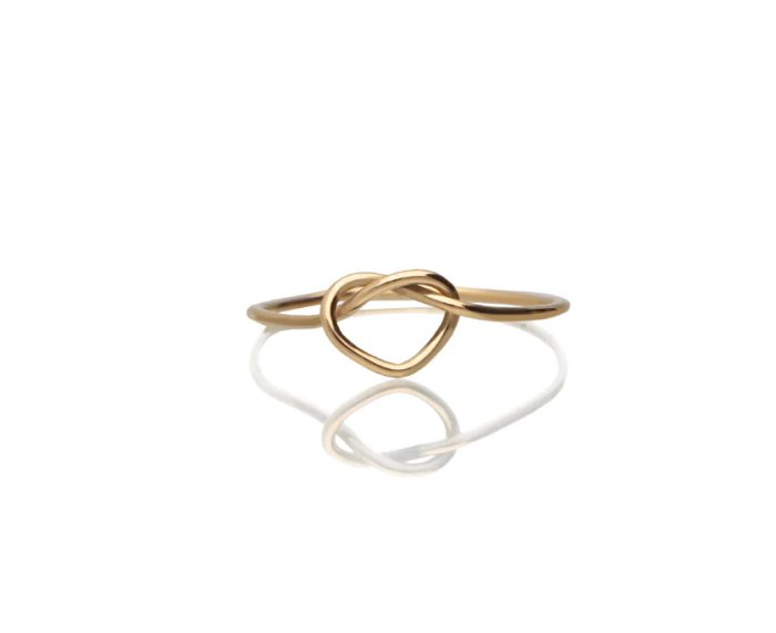 ANELLO RUBINIA FILODAMORE CON CUORE ANNODATO IN ORO GIALLO 9KT