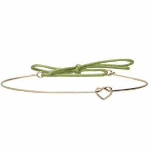 BRACCIALE RUBINIA FILODAMORE CON CUORE ANNODATO IN ORO GIALLO 9KT