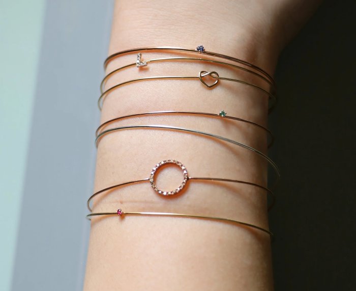 BRACCIALE RUBINIA FILODAMORE CON CUORE ANNODATO IN ORO GIALLO 9KT - immagine 2