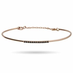 BRACCIALE RUBINIA FILODAMORE IN ORO ROSA 9KT. CON DIAMANTI NERI (ct.0,13)
