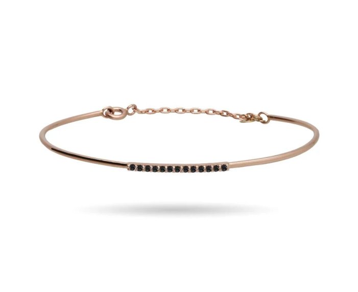 BRACCIALE RUBINIA FILODAMORE IN ORO ROSA 9KT. CON DIAMANTI NERI (ct.0,13)