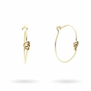 ORECCHINI RUBINIA FILODAMORE CON NODINO IN ORO GIALLO 9KT