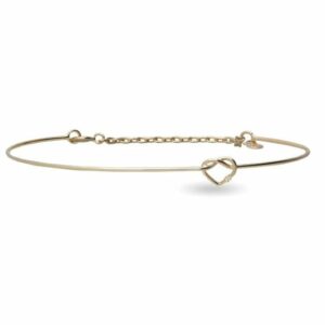 BRACCIALE RUBINIA FILODAMORE CON CUORE ANNODATO IN ORO GIALLO 9KT E DIAMANTE (ct. 0,03)