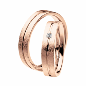 ANELLO FEDE UNICA BAGLIORI COLLECTION IN ORO ROSA CON DIAMANTI