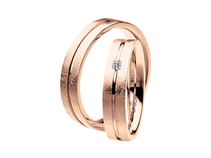 ANELLO FEDE UNICA BAGLIORI COLLECTION IN ORO ROSA CON DIAMANTI