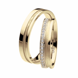 ANELLO FEDE UNICA AURORA COLLECTION IN ORO ROSA CON DIAMANTI