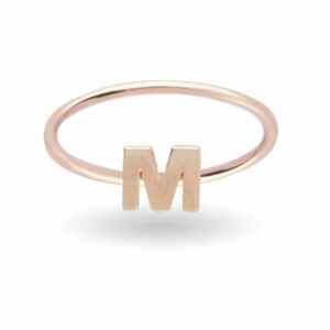 ANELLO RUBINIA FILODAMORE CON INIZIALE IN ORO GIALLO 9KT