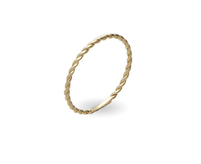 ANELLO RUBINIA FILODAMORE INTRECCIATO IN ORO GIALLO 9KT