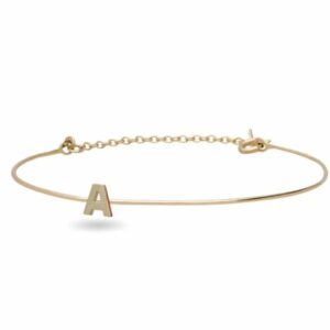 BRACCIALE RUBINIA FILODAMORE CON INIZIALE IN ORO GIALLO 9KT