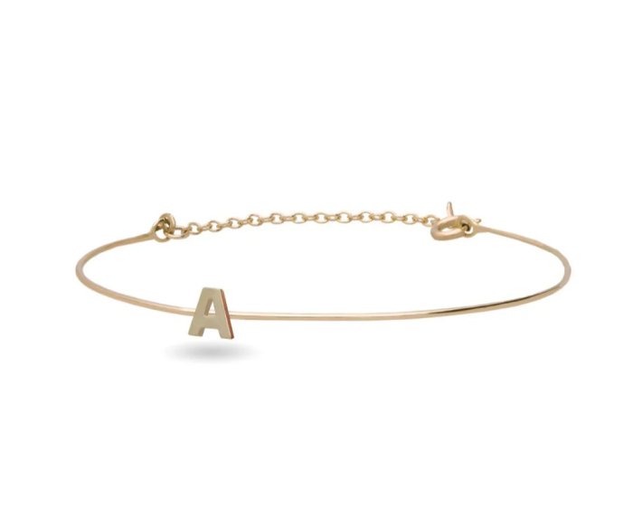 BRACCIALE RUBINIA FILODAMORE CON INIZIALE IN ORO GIALLO 9KT